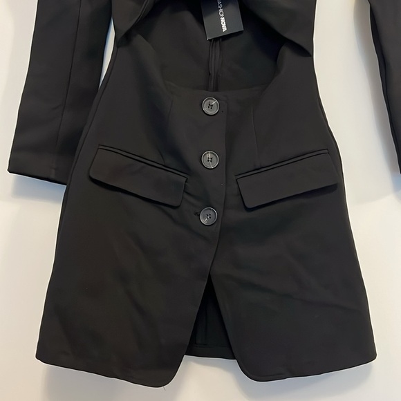 Fashionova Tie-Front Tuxedo Mini Dress - Picture 3 of 6